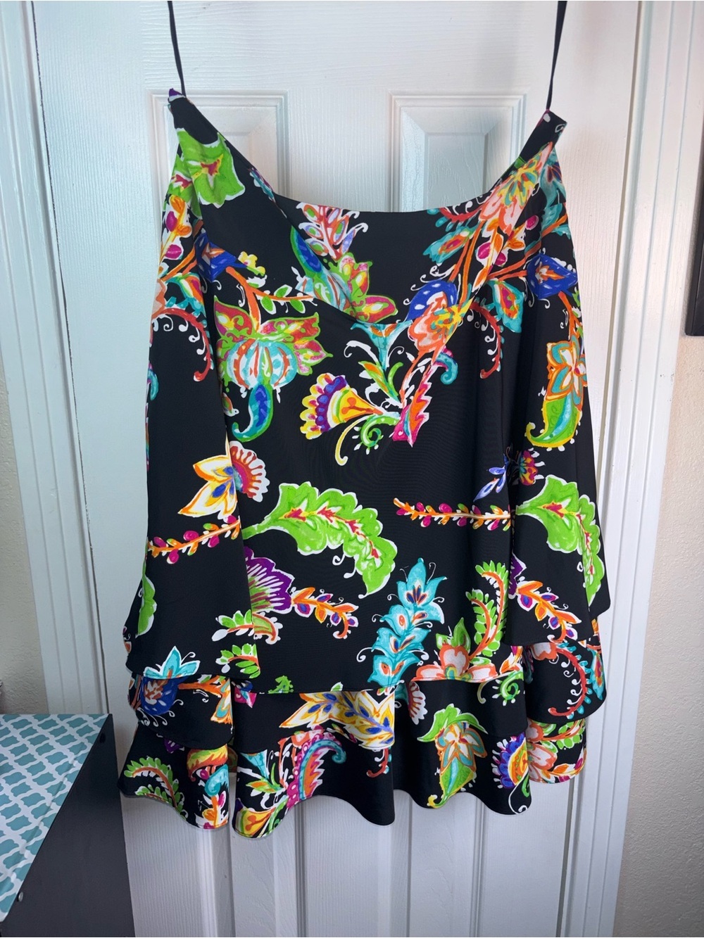 Lauren Ralph Lauren Black Multicolor Floral Print skirt size 16 - Picture 8 of 14